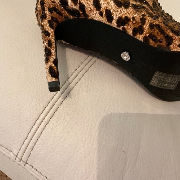 NIB AZALEA THIGH HIGH LEOPARD PRINT EMBELLISHED SEXY BOOTS 7,5 🔥🔥🔥 - Picture 15 of 17